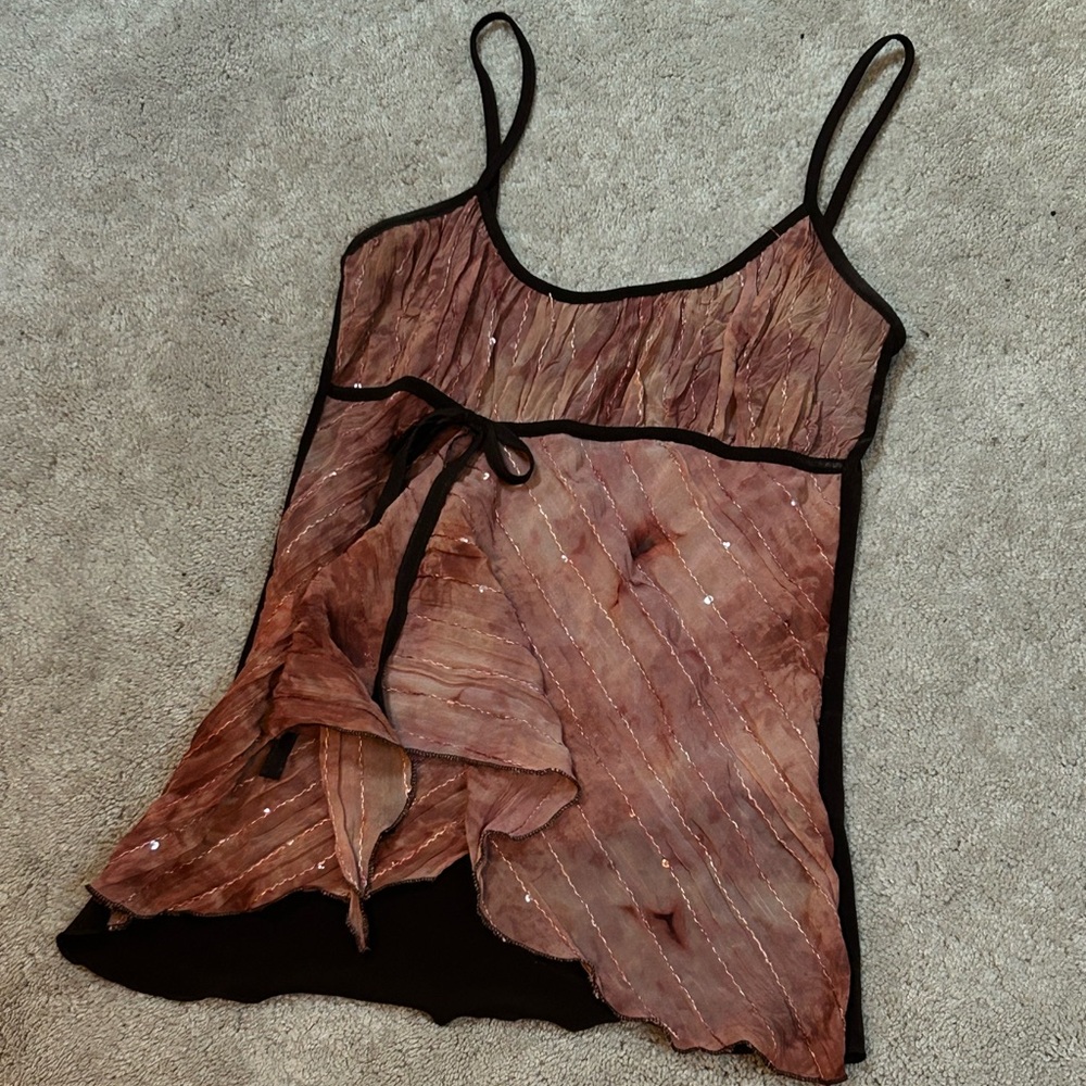 Vintage Coral and Brown Tank Top - Paris